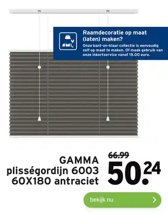 GAMMA GAMMA plisségordijn 6003 60X180 antraciet aanbieding