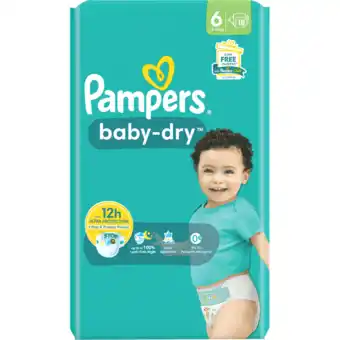 Jumbo Pampers Baby-Dry Maat 6, 18 Luiers aanbieding