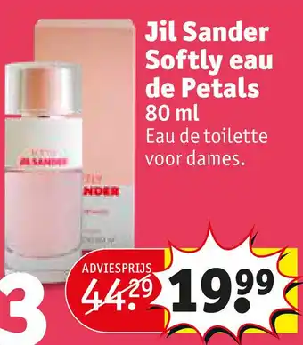 Kruidvat Jil Sander Softly eau de Petals aanbieding