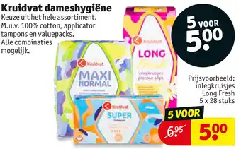 Kruidvat Kruidvat dameshygiëne aanbieding