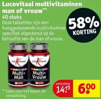 Kruidvat Lucovitaal multivitaminen man of vrouw aanbieding