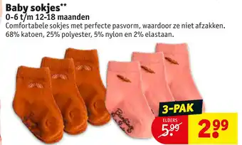 Kruidvat Baby sokjes aanbieding