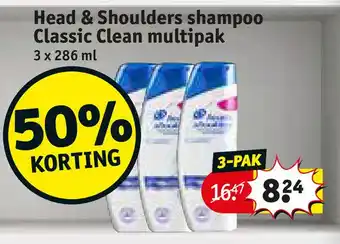 Kruidvat Head & Shoulders shampoo Classic Clean multipak aanbieding