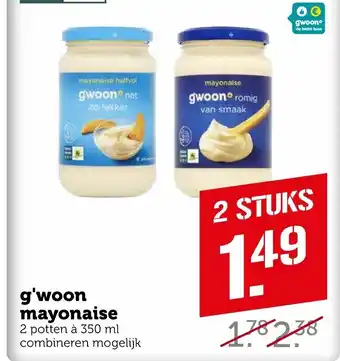 Coop G'woon Mayonaise 2*350ml aanbieding