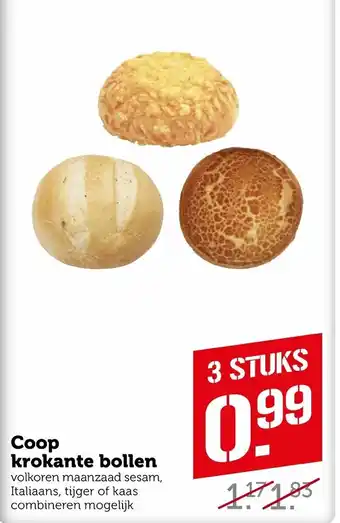 Coop Coop Krokante bollen 3st aanbieding