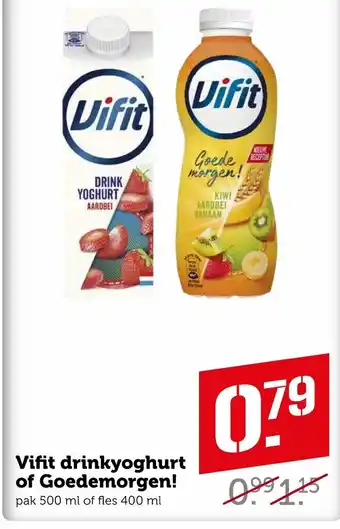 Coop Vifit drinkyoghurt of Goedemorgen! 500/400ml aanbieding