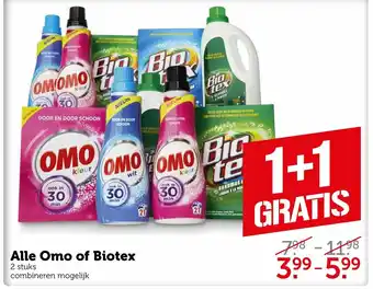 Coop Omo of Biotex 1+1 aanbieding