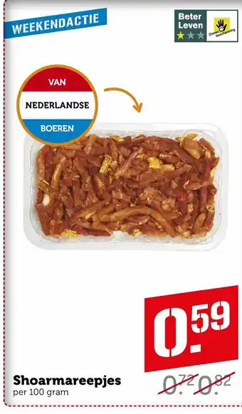 Coop Shoarmareepjes 100g aanbieding