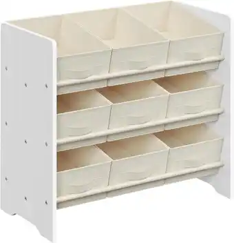 Amazon SONGMICS kinderplank, speelgoedplank, kinderboekenkast, met 9 opbergdozen van vliesstof, kinderkamerplank, ruim, 29,5 x 62,5  aanbieding