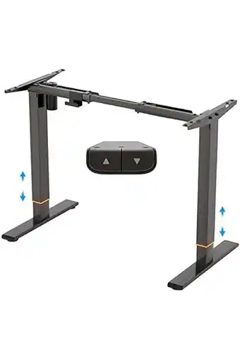 Amazon FLEXISPOT EG1B Standing Desk In Hoogte Verstelbaar Bureau Elektrische Staande Bureau Massief Stalen Frame 2-Traps Met Motor V aanbieding