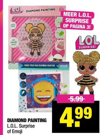 Big Bazar DIAMOND PAINTIN L.O.L. Surprise of Emoji aanbieding