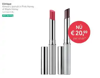 Mooi parfumerie Clinique Almost Lipstick in Pink Honey aanbieding