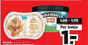 PLUS Hertog Of Ben & Jerry's Kleintje Ijs aanbieding