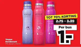 PLUS Vogue Deodorant Tot 70% Korting aanbieding