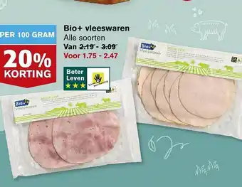 Hoogvliet Bio+ Vleeswaren 20% Korting aanbieding