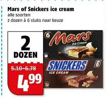 Poiesz Mars Of Snickers Ice Cream aanbieding