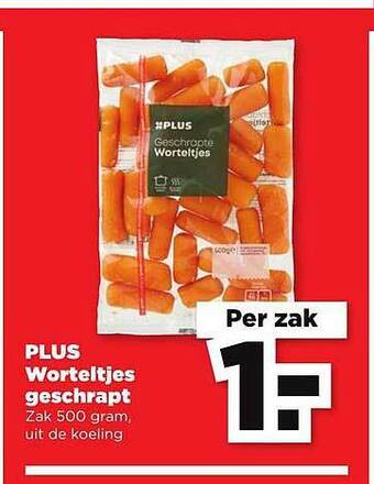 PLUS Plus Worteltjes Geschrapt aanbieding