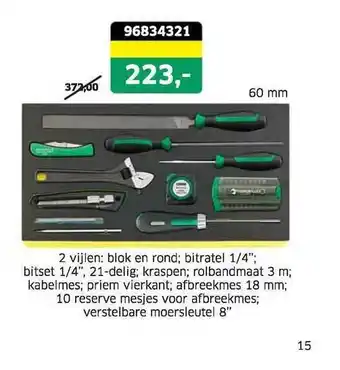 Stahlwille 2 Vijlen: Blok En Rond; Bitratel ¼ aanbieding