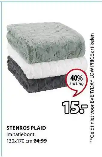 Jysk Stenros plaid 130x170 cm aanbieding