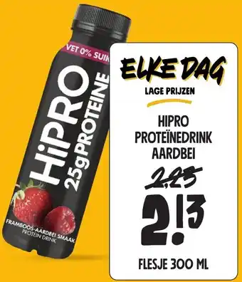 Jumbo Hipro proteinedrink aardbei flesjes 300 ml aanbieding