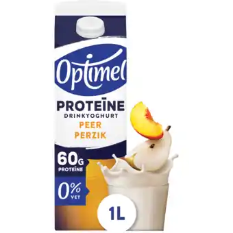 Jumbo Optimel Proteïne Drinkyoghurt Perzik Peer 0% Vet 1L aanbieding