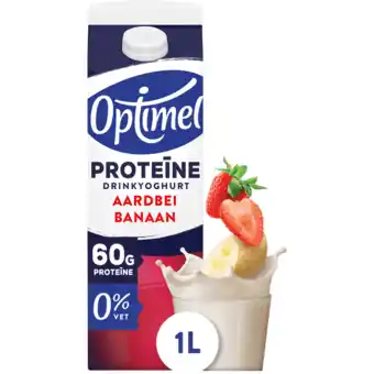 Jumbo Optimel Proteïne Drinkyoghurt Aardbei Banaan 0% Vet 1L aanbieding