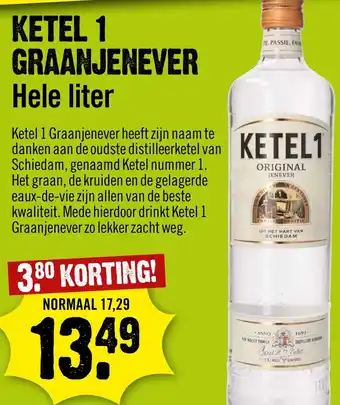 Dirck 3 KETEL 1 GRAANJENEVER Hele liter aanbieding