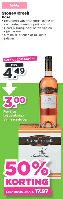 PLUS Stoney creek rosé aanbieding