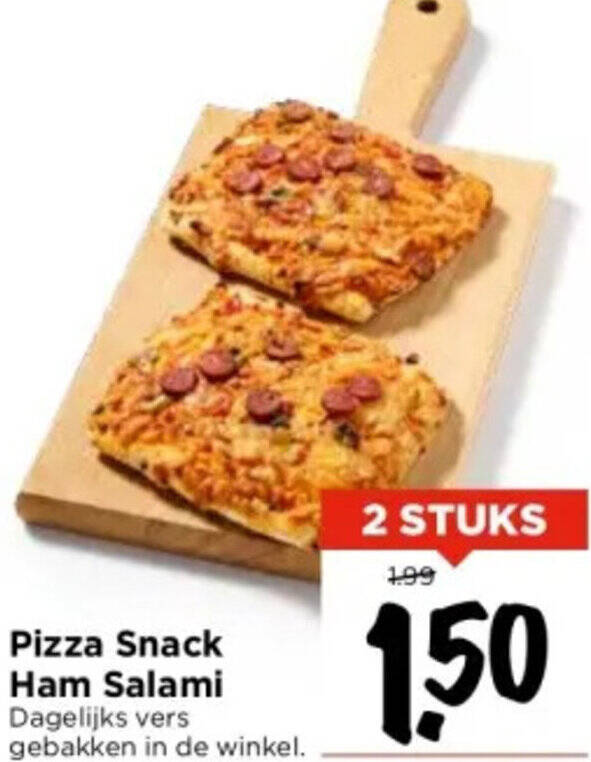 Pizza Snack Ham Salami aanbieding bij Vomar Voordeelmarkt