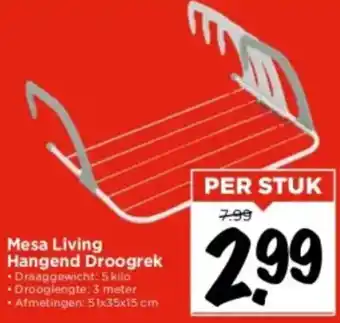 Vomar Voordeelmarkt Mesa Living Hangend Droogrek aanbieding