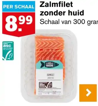 Hoogvliet Zalmfilet zonder huid 300g aanbieding