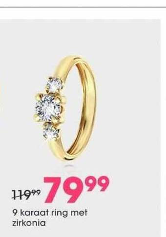 Lucardi 9 Karaat Ring Met Zirkonia aanbieding