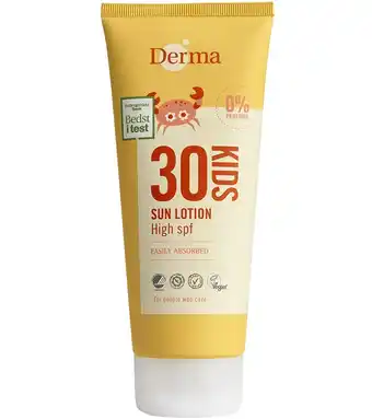 De Online Drogist Derma Kids SPF30 Zonnelotion aanbieding