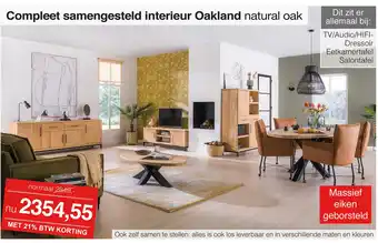 Woonsquare Compleet samengesteld interieur Oakland natural oak aanbieding