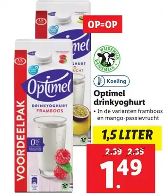 Lidl Optimel drinkyoghurt 1,5 liter aanbieding