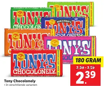 Lidl Tony chocolonely 180 gram aanbieding