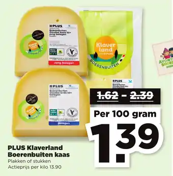 PLUS Plus klaverland bboerenbuiten kaas 100 gram aanbieding