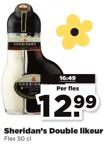 PLUS Sheridans double likeur per fles aanbieding