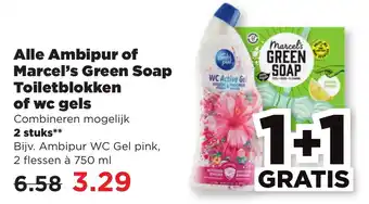 PLUS Alle Ambipur of Marcel's Green Soap Toiletblokken of wc gels aanbieding