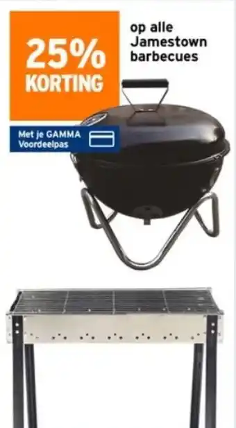 GAMMA op alle Jamestown barbecues aanbieding