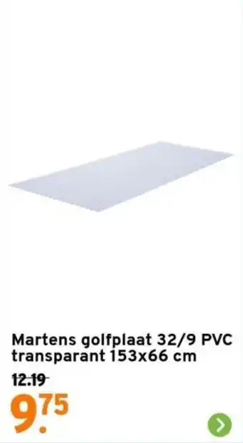 GAMMA Martens golfplaat 32/9 PVC transparant 153x66 cm aanbieding