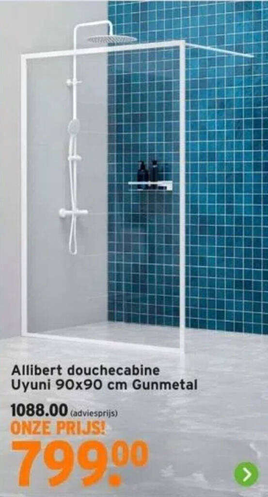 Allibert douchecabine Uyuni 90x90 cm Gunmetal aanbieding bij GAMMA