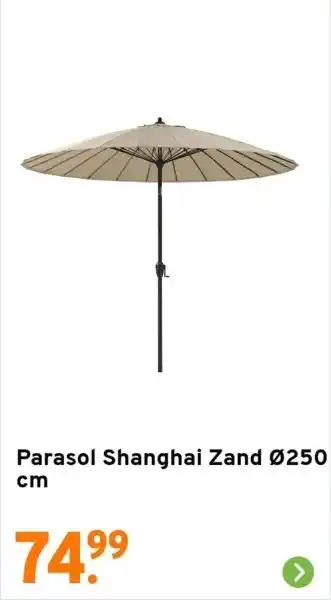 GAMMA Parasol Shanghai Zand Ø250 cm aanbieding