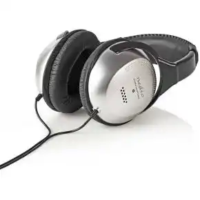 Bol.com Nedis Bedrade Over-ear Koptelefoon - Kabellengte: 6.00 m - Volumebediening - Zilver / Zwart aanbieding
