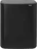 Amazon Brabantia Bo Touch Bin Prullenbak, Recycling, Matt Black, 2 binnenemmers (2 x 30L) aanbieding