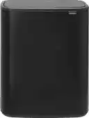Amazon Brabantia Bo Touch Bin Prullenbak, Recycling, Matt Black, 2 binnenemmers (2 x 30L) aanbieding