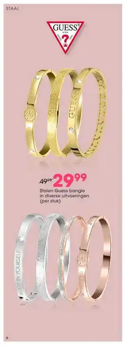 Lucardi Stalen guess bangle aanbieding