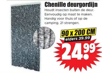 Dirk Chenille deurgordijn 90X200CM aanbieding