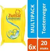 Bol.com Zwitsal Goedemorgen Vochtige Washandjes - 6 x 20 stuks - Voordeelverpakking aanbieding