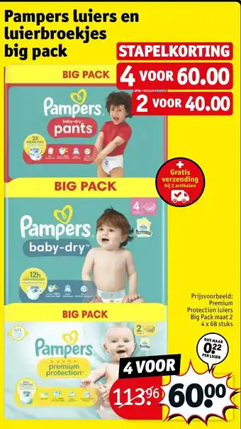 Kruidvat Pampers luiers en luierbroekjes big pack aanbieding